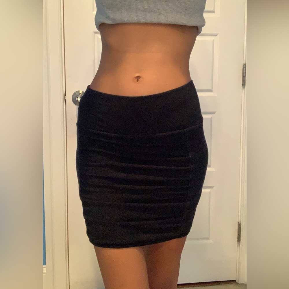 Free People** Micro mini black ruffle skirt